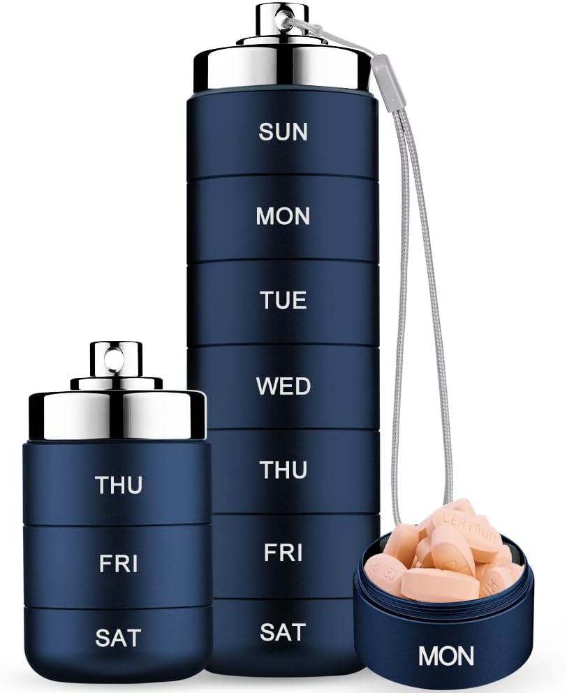 Stackable Waterproof Metal Pill & Vitamin Organizer
