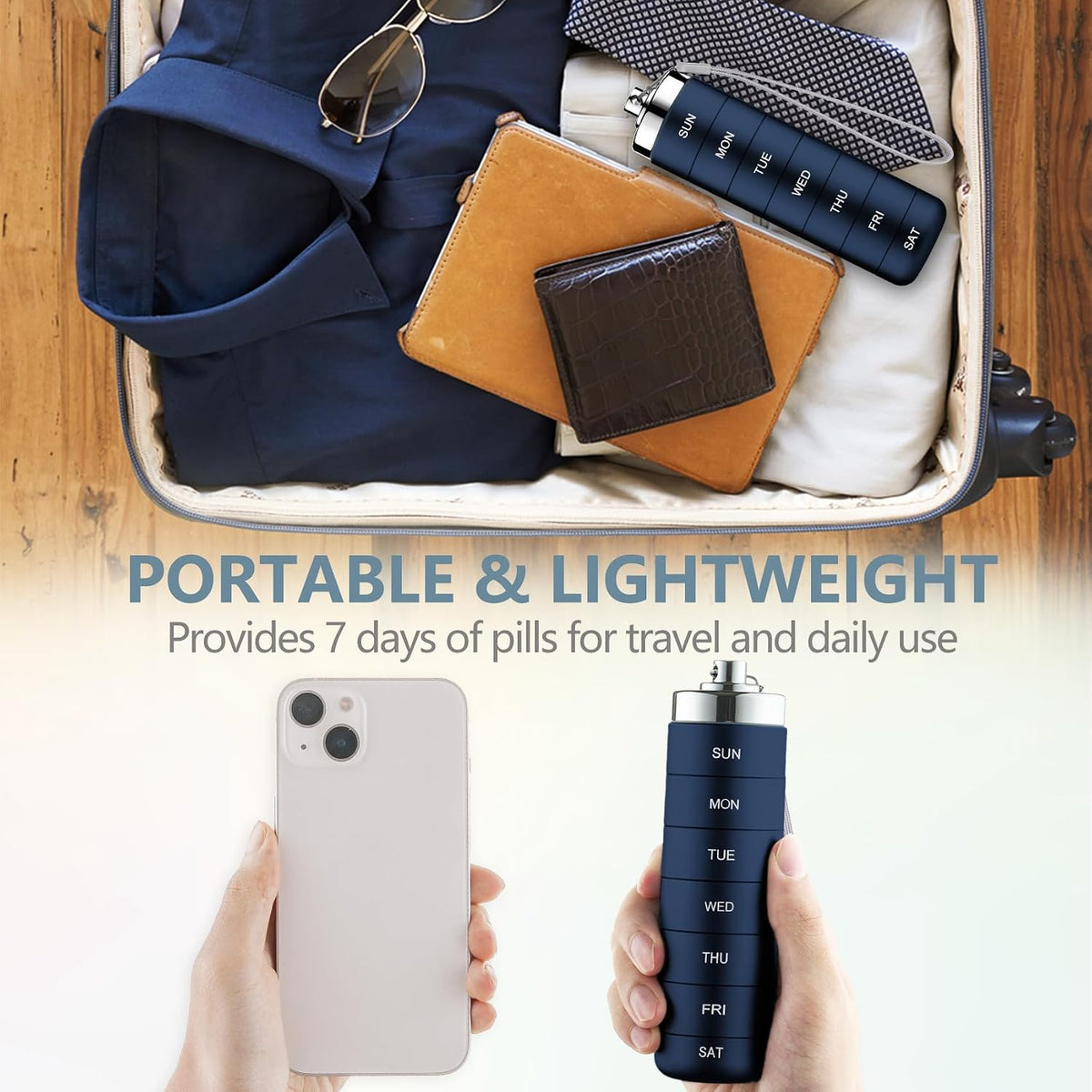 Stackable Waterproof Metal Pill & Vitamin Organizer
