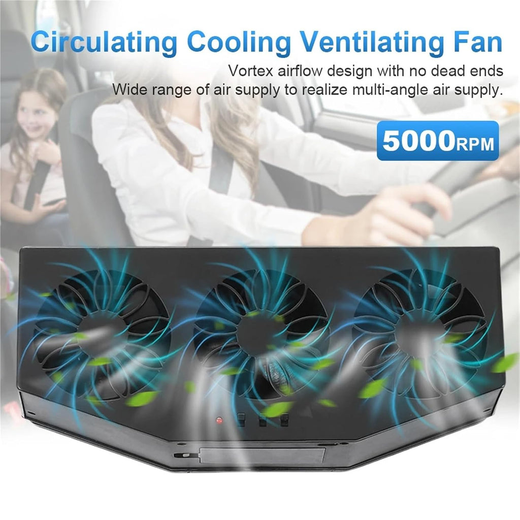 Solar-Powered Exhaust Fan for Car Window