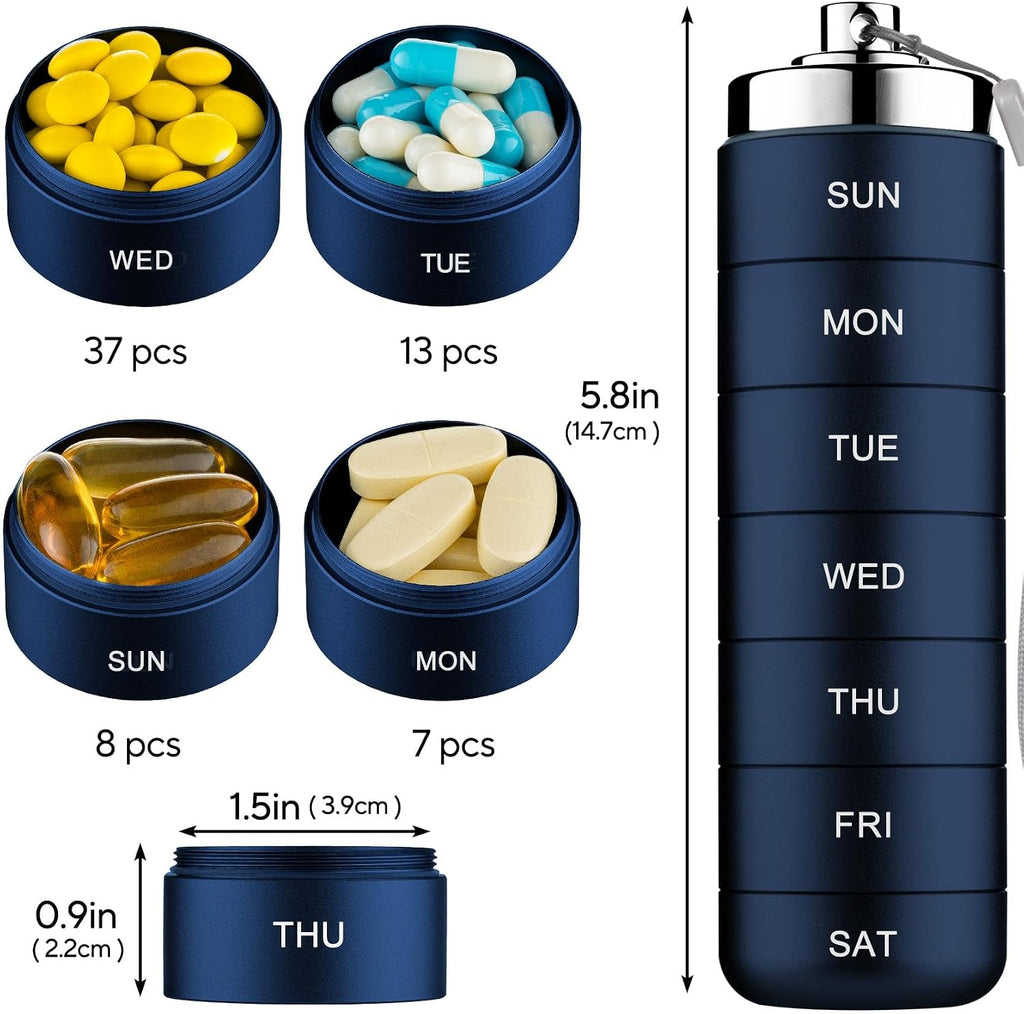 Stackable Waterproof Metal Pill & Vitamin Organizer