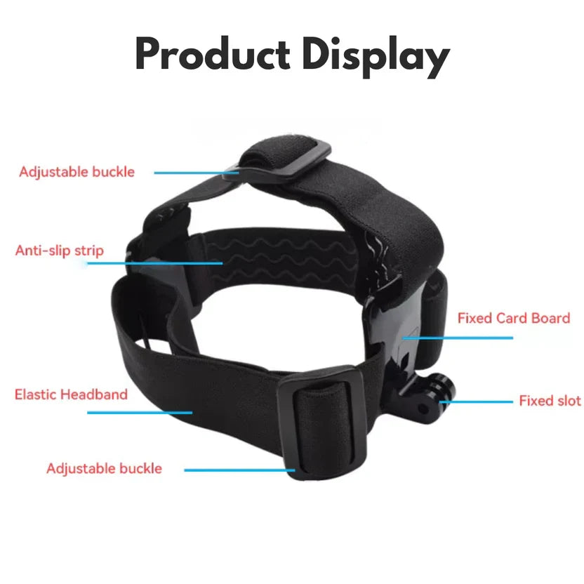 Adjustable Head Mount Phone Holder for POV Recording & Live Streaming