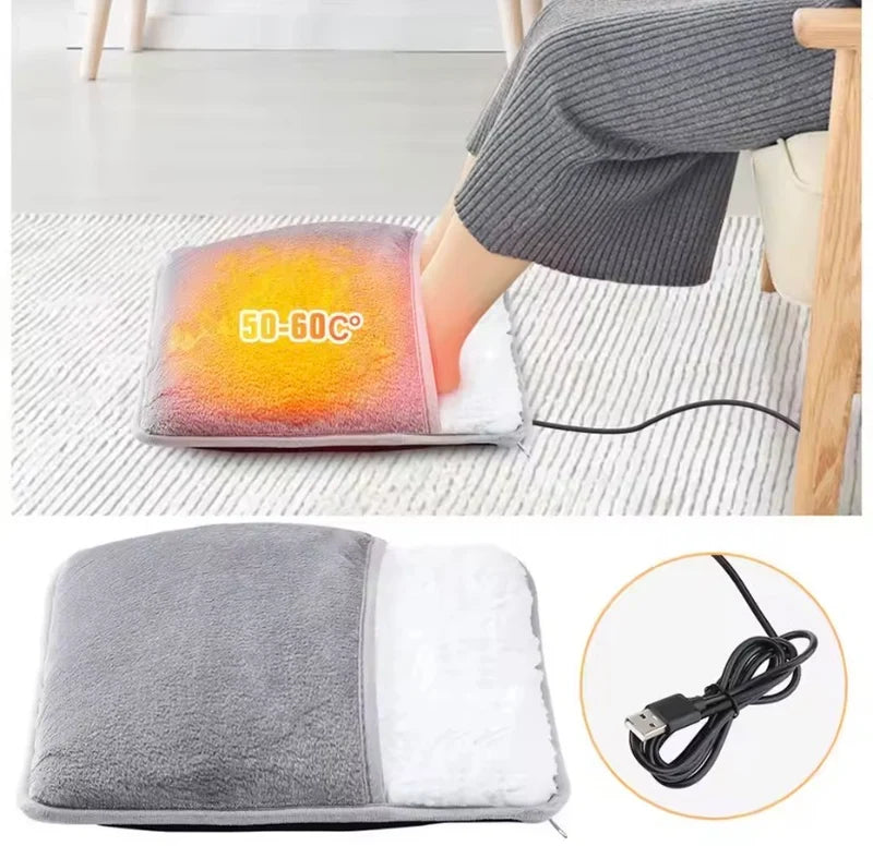 USB Plush Foot Warmer – Soft & Washable Heating Pad